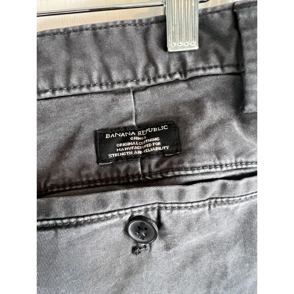 Banana Republic Men's Skinny Lived-In Chino Pants Flint Grey Size 32 x 34
